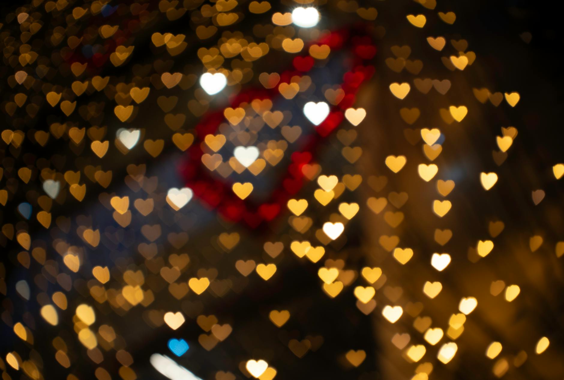 heart shaped bokeh lights for romantic themes