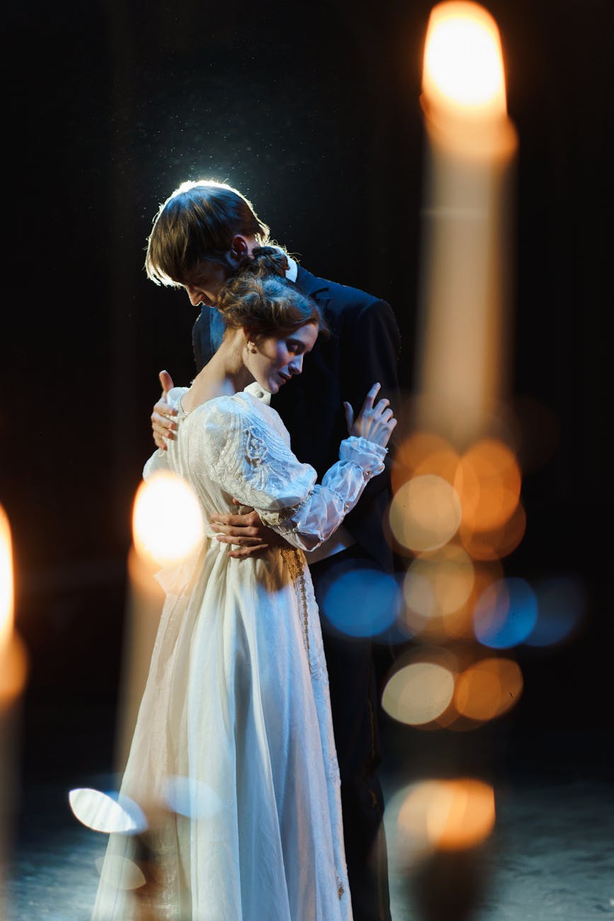 man and woman holding each other