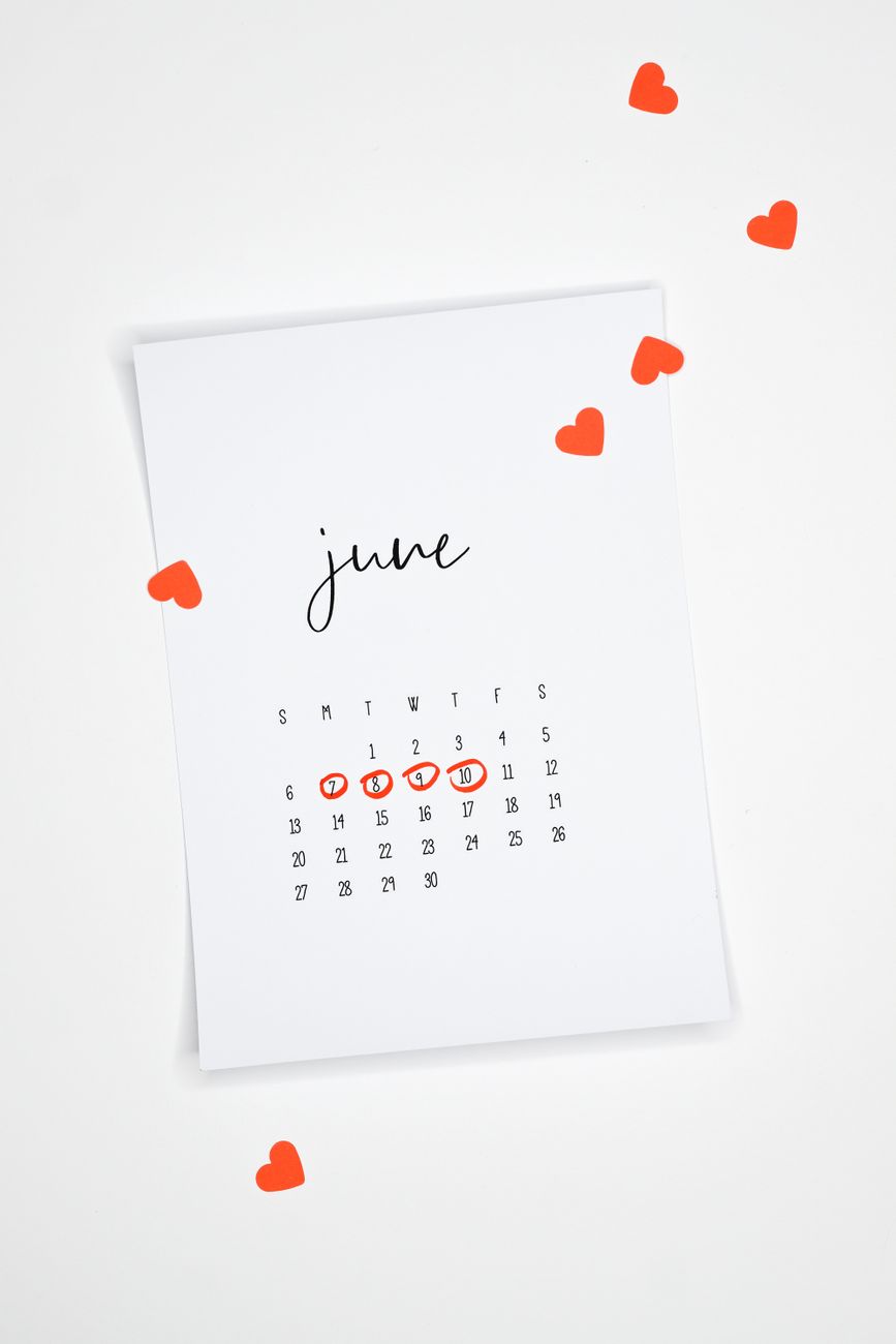 calendar page with month june